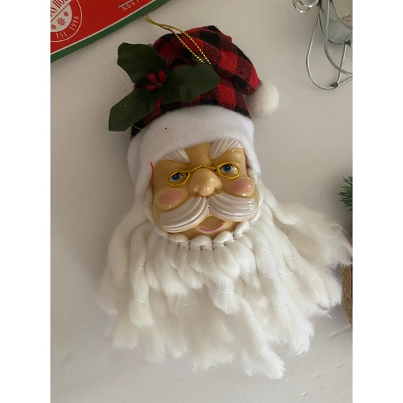 Buffalo Check plaid Santa Sleigh Christmas ornaments collection set bundle lot - Picture 2 of 11